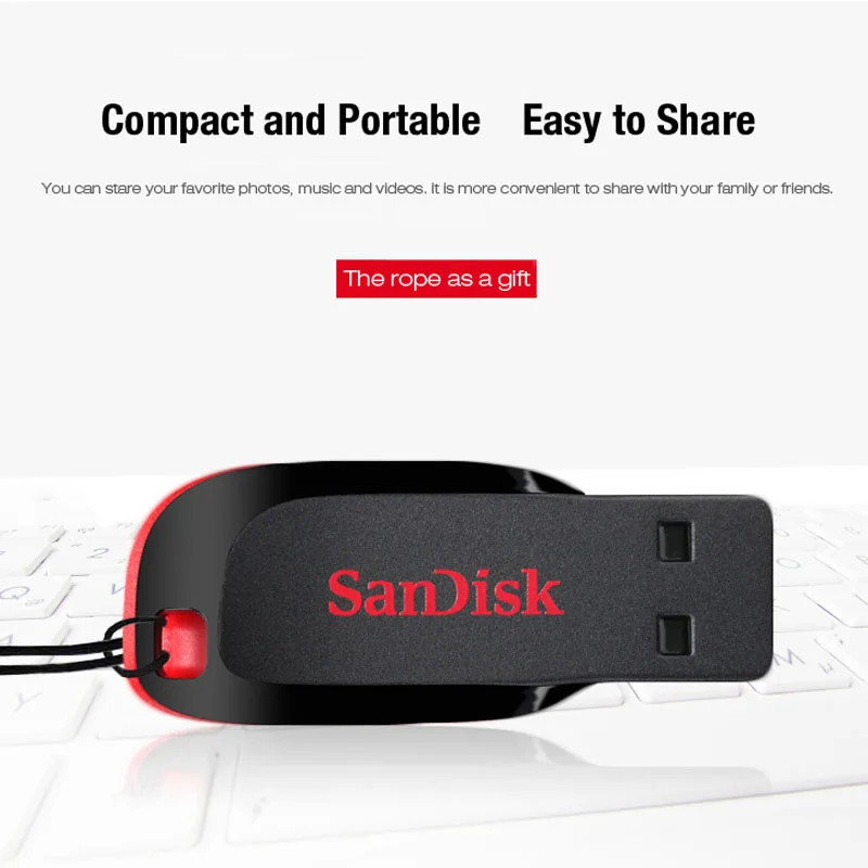 Флеш накопитель USB SanDisk CRUZER BLADE CZ50 2 0 128G 64G 32G 16G 8G 4G Мини PenDrive поддержка официальной