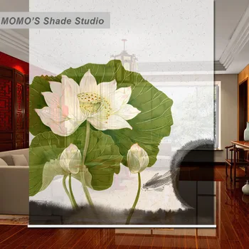 

MOMO Roller Shades Blinds Blackout Lotus Window Curtains Roller Shades Blinds Thermal Insulated Fabric Custom Size, Alice 422