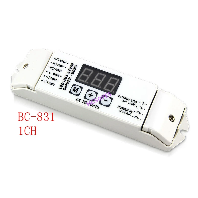 BC-831 BC-831-CC 350 1CH PWM DMX512 контроллер одного цвета CC/CV светодиодный декодер 1 Канал выходной диммер диск DC12V-24V/DC12V-48V