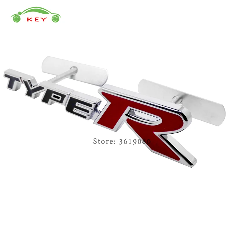 

3D Car Styling Front Grille Emblem Badge Stickers for Type-R Logo for Honda Spirior H-RV nsx fit pilot Odyssey Crosstour CRV