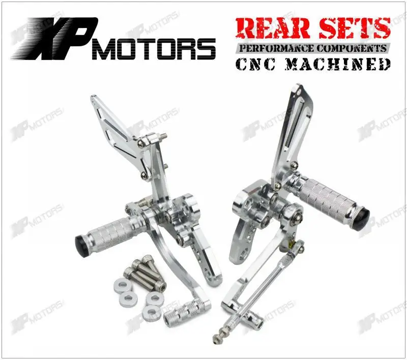 

New Racing CNC Adjustable Foot Pegs Rear Sets For Suzuki GSX1300R Hayabusa 1998 1999 2000 -2010 2011 2012 2013 2014 2015 Silver