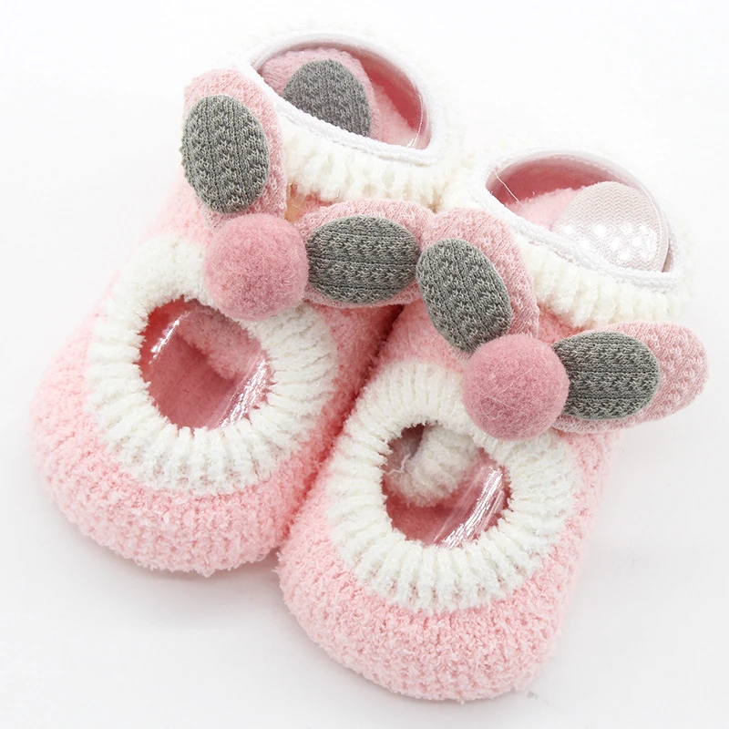 Новые детские носки-тапочки из кораллового флиса, милые мягкие нескользящие носки с рисунком животных для маленьких мальчиков 0-4 лет, Meias, обувь для маленьких девочек