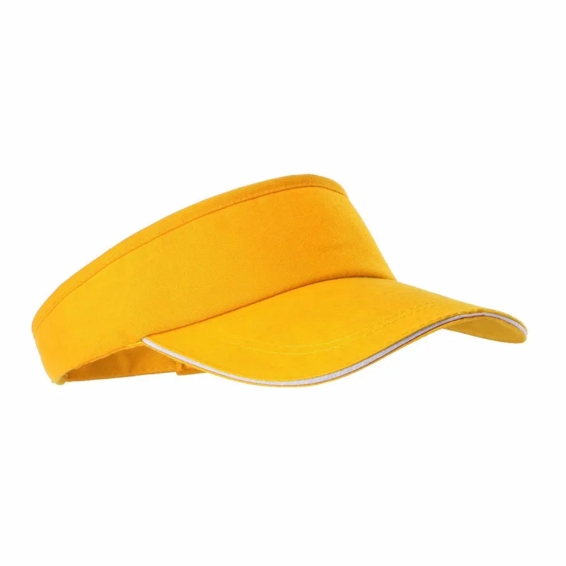 Модная шляпа с пустым верхом однотонная Спортивная теннисная Кепка для мужчин и женщин без верхней козырьки теннисная пляжная шапка для спортивных занятий на свежем воздухе - Цвет: Yellow