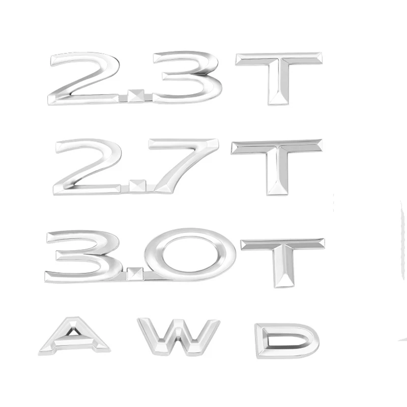 

Car Displacement Stickers for Lincoln MKZ MKC MKX MKT 2.7T 3.0T metal 3D Car rear trunk Emblem tail badge Modified Sticker