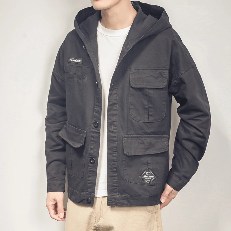 

Drop shipping Shujin Spring and Autumn tooling multi-pocket jacket men's jacket casual fashion urban style men's clothing