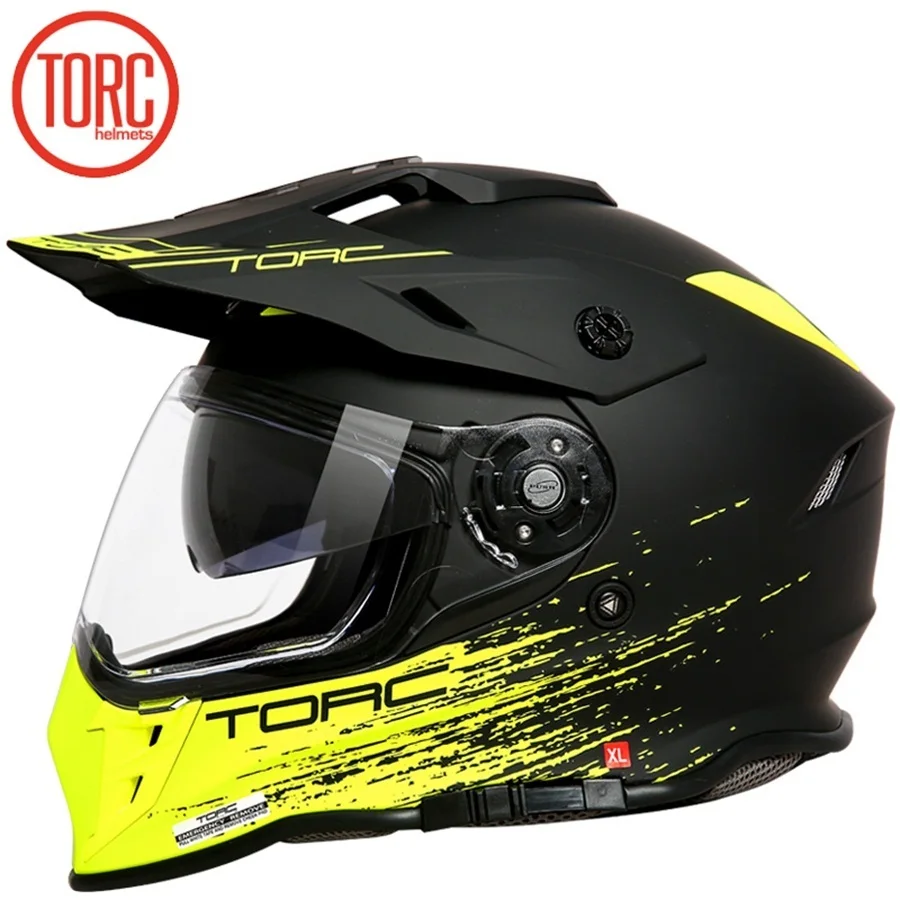 1 шт TORC Full Face DOT ECE Flip Up Racing Off-Road Capacete двойной козырек модульные мото шлемы мотоциклетный шлем - Цвет: matte black