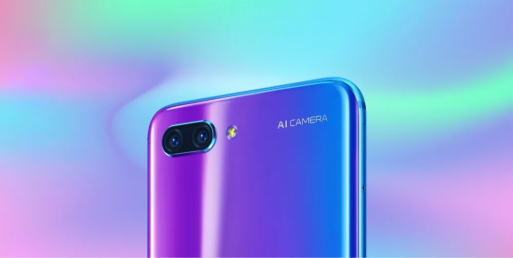 Honor 10 honor 10 мобильного телефона, объемом памяти 4 Гб/6 ГБ Оперативная память 64 Гб/128 ГБ Встроенная память Kirin 970 AI процессор смены цвета стеклянная крышка