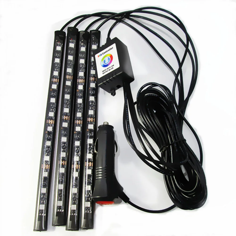 

5050 12 LED Car Bluetooth Phone APP Control Strip Lights DC 12V 10W Waterproof Atmosphere Lamp
