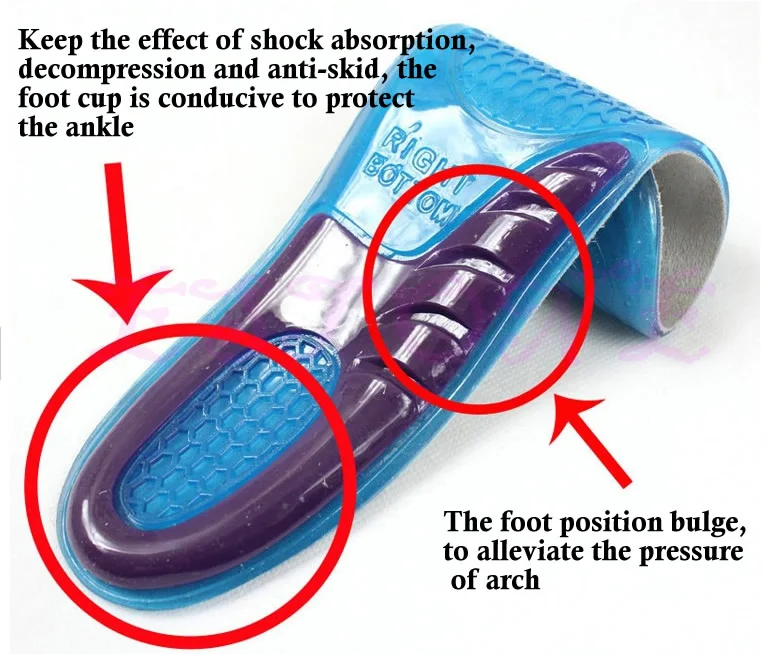 Женская и мужская амортизационная высокая эластичная обувь Стельки силиконовые спортивные стельки силиконовые гелевые ортопедические стельки арки массажные стельки Spor