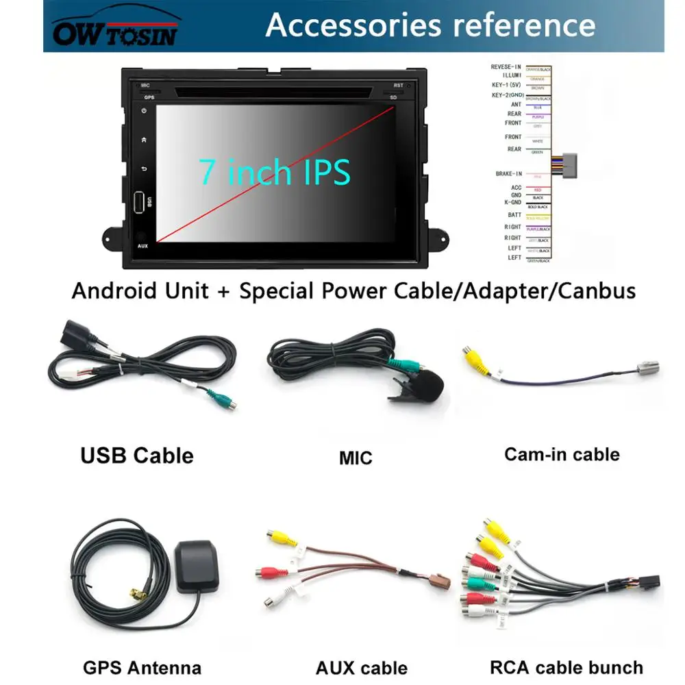 Clearance 7" IPS 1920*1080 8 Core 4G+64G Android 9.0 Car DVD Player For Ford F150 Mustang Expedition Explorer Fusion 2006 2007-2009 Radio 4