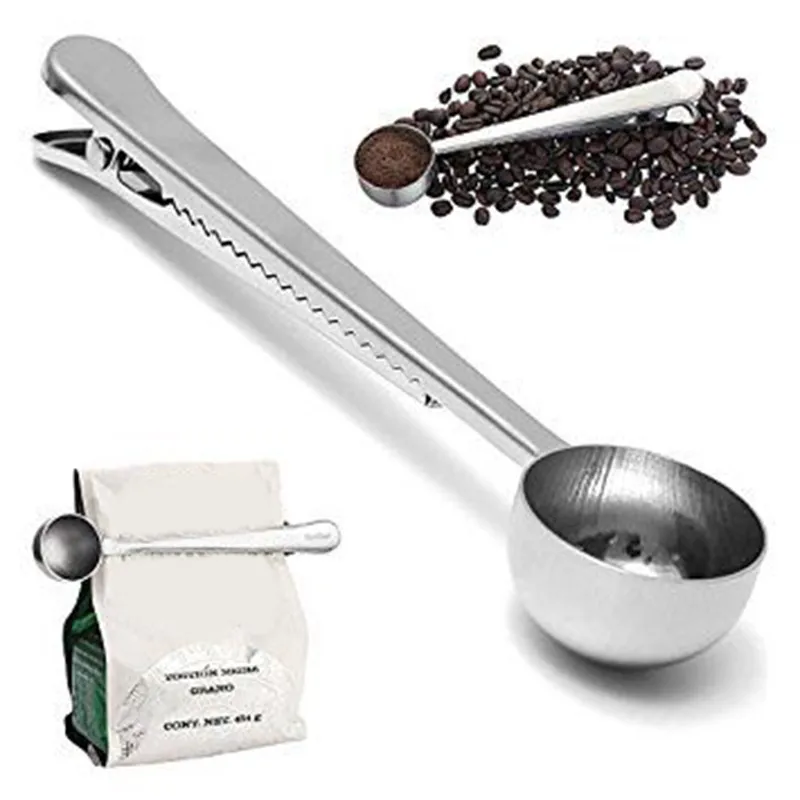 Stainless Steel Silver Coffee Scoops Bag Seal Clip Milk Powder Flesh