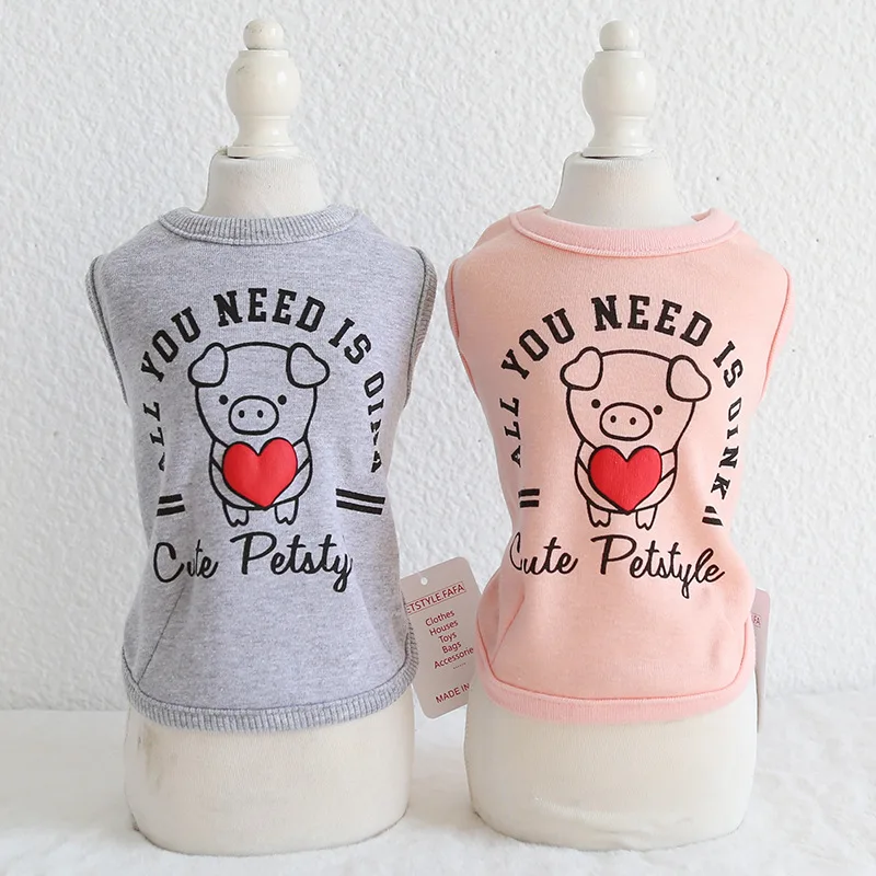 

Cute Love Pig Letters Cotton Clothing For Dogs Vest Summer Pet Puppy Cat Dog Vest Shirt Dog Clothes Bunny Chihuahua Teddy XS-XL