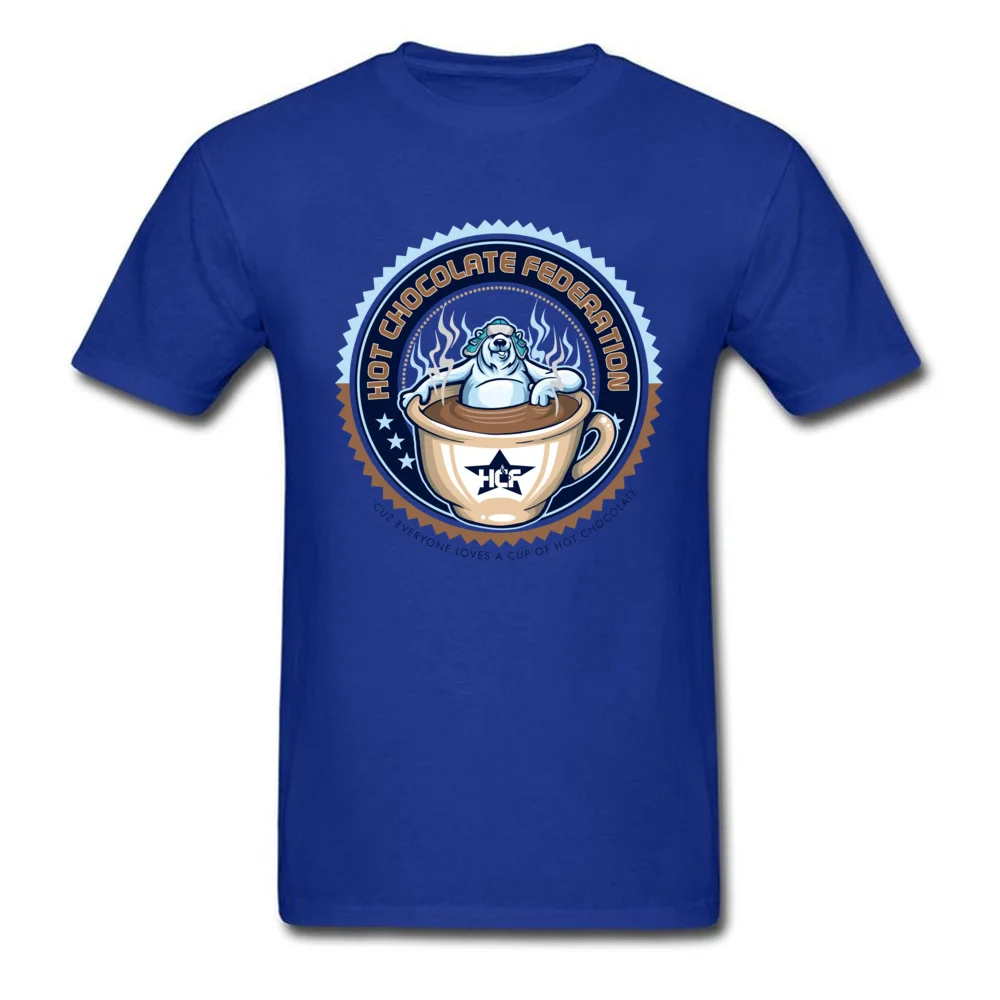 HOT CHOCOLATE FEDERATION Cotton T-shirts for Male Short Sleeve Tops T Shirt On Sale Summer Crew Neck Tops Shirts Fashionable HOT CHOCOLATE FEDERATION blue