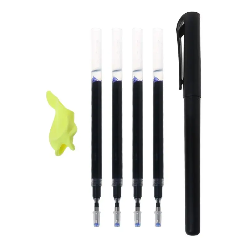 

Auto Disappear Magic Ball Point Pen Disappearing Ink Refills Pen Gripper Set Save Paper Office School Supplies
