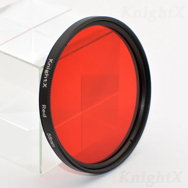 KnightX 24 цветной фильтр nd uv для объектива nikon canon t3i для d3200 lente filtros kitfiltro de lente foto photo 52 мм 55 58 мм 67 мм - Цвет: Red