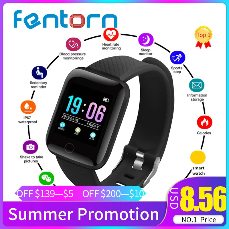 Fentorn ساعة ذكية الرجال ضغط الدم للماء Smartwatch النساء مراقب معدل ضربات القلب جهاز تعقب للياقة البدنية SportWatch لالروبوت IOS