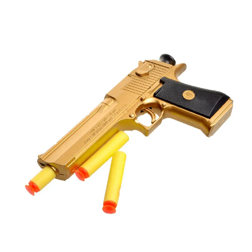 AbbyFrank Gold Edition игрушечный пистолет с мягкими пулями маленькая присоска пустынный Орел Игрушка для игр на открытом воздухе для детей Подарки для мальчиков