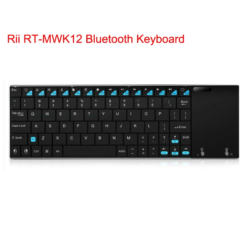 Riitek Rii K12+ мини беспроводная клавиатура с тачпадом алюминиевая Qwerty клавиатура 2,4G или Bluetooth клавиатура проектор аксессуары - Цвет: RiiMWK12US