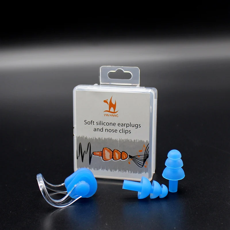 

1Set Silicone Waterproof Swim Earplugs and Nasal Clip For Adult Swimmer Children Diving Soft Anti-Noise Snoring Sleeping Earplug