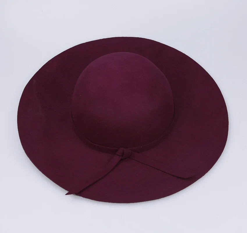 2017 New Hats for Women Vintage Wool Felt Crushable Wide Brim Cloche Floppy  Top Caps - 2