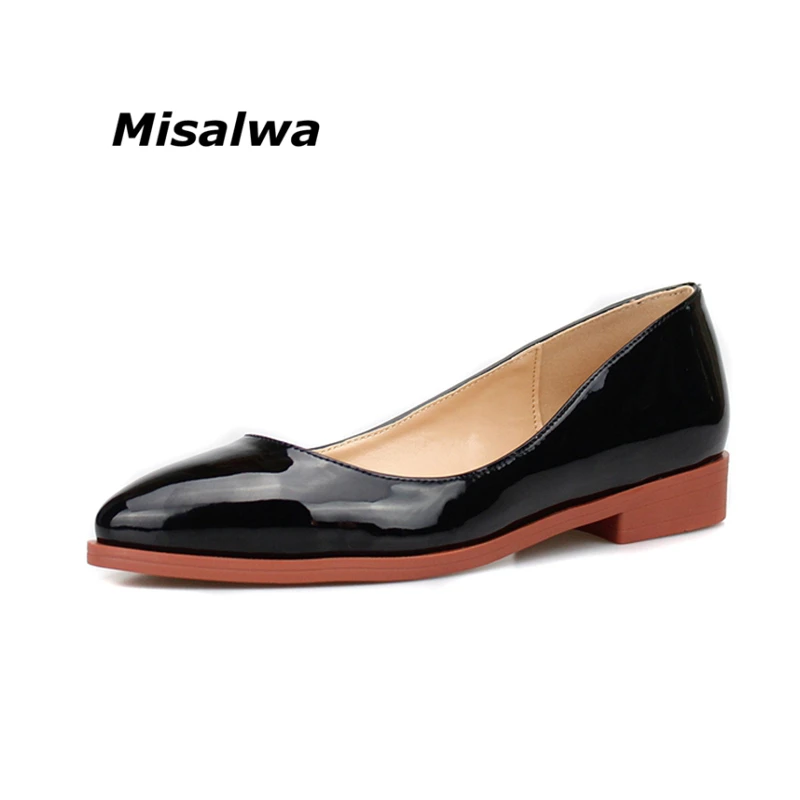 

Misalwa 2019 Spring Autumn New Ladies Flat Shoes Casual Shallow Round Toe Women Shoes Big Size Zapatos Mujer Drop Shipping