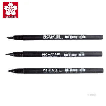 

Sakura S/M/L Japanese Pigma Calligraphy Soft Brush Pen Beauty pen Art Craft Supplies Office School Writing Drawing Tools