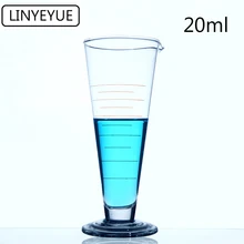 LINYEYUE 20mL Graduate Conical Glass Measuring Cup Measuring Glass Triangle Beaker Laboratory Cylinder Chemistry Equipment