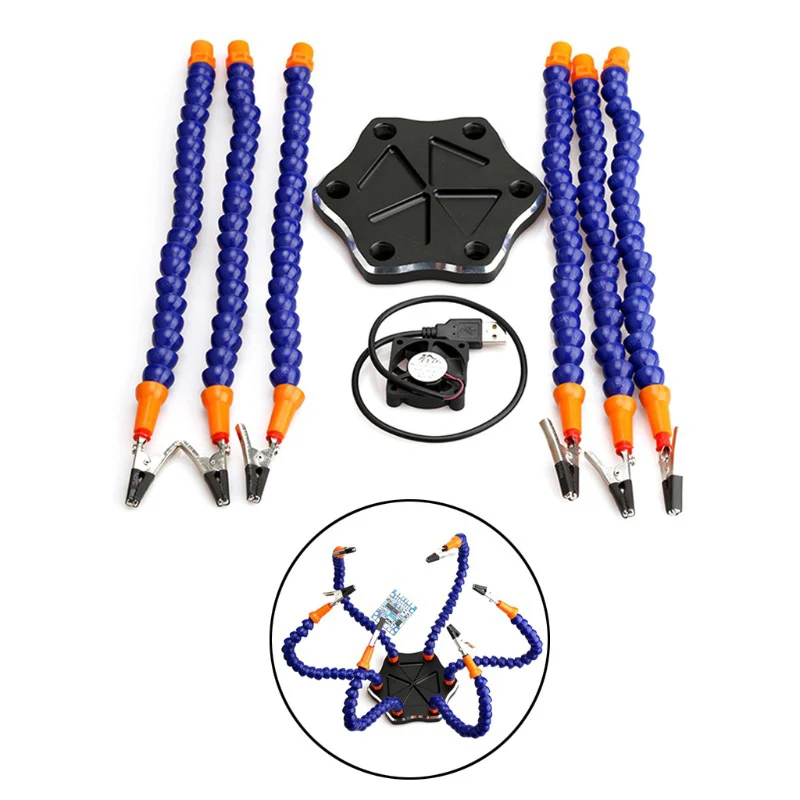 

Helping Hands Third Hand Soldering Tool 6 Flexible Arms Six Arm Soldering Station CLH@8