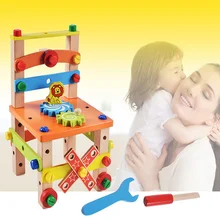 Disassembly Toys Handmade Chair Variety Nut Combination Assembled Tool Chair Children Building Blocks Toys Gifts Disassembly Toys Handmade Chair Variety Nut Combination Assembled Tool Chair Children Building Blocks Toys Gifts