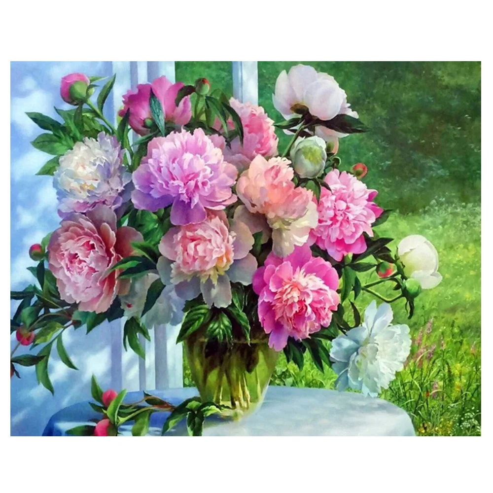 

100% full 5D Diy Daimond painting flower 3D Diamond Mosaic picture Rhinestones Diamant Embroidery a basket of roses wedding gift