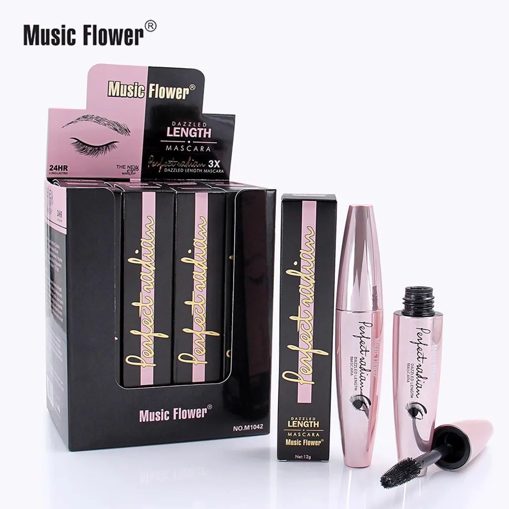 Music Flower Объем Гламур макияж для глаз толстом каблуке и на шнуровке, Длительное Действие, мадж-доказательство, для удлинения ресниц толстые CurlingF4.2