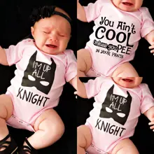 summer bodysuit Newborn Toddler Baby Girls Cotton Bodysuit letter printed Outfit Clothes 0-18M