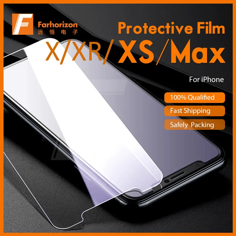 

For iPhone X/XR/XS/XS MAX Tempered Glass Screen Protector No Interference with Wireless Charging & Free DHL Shipping