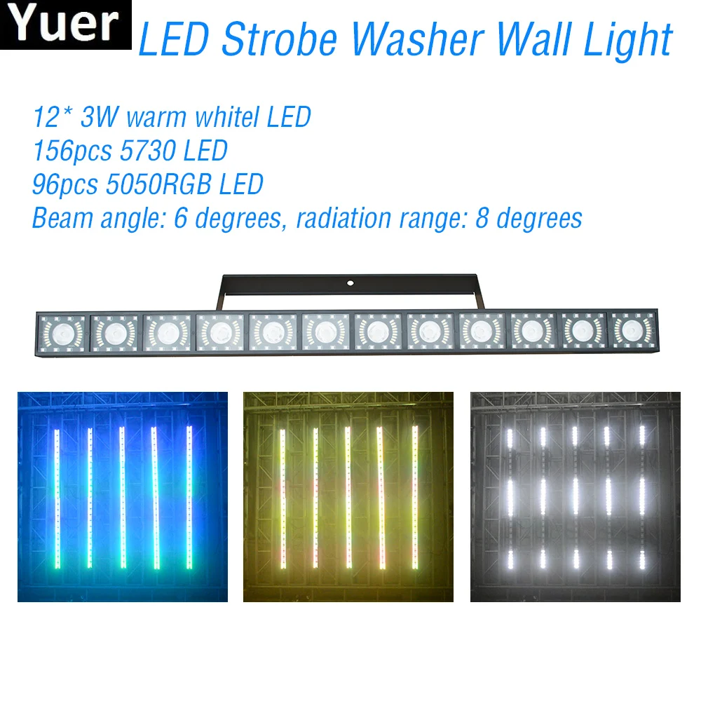 

New LED Strobe Washer Wall Light DMX512 Sound Control DJ Disco Party Stroboscope Flashing Lights Dance Club Bar Wash Wall Lights