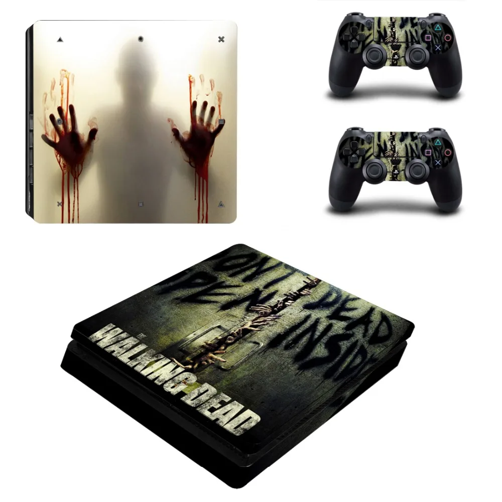 The Walking Dead PS4 Slim кожи Стикеры для Sony Игровые приставки 4 консоли и контроллера для Dualshock 4 PS4 Slim Стикеры наклейка