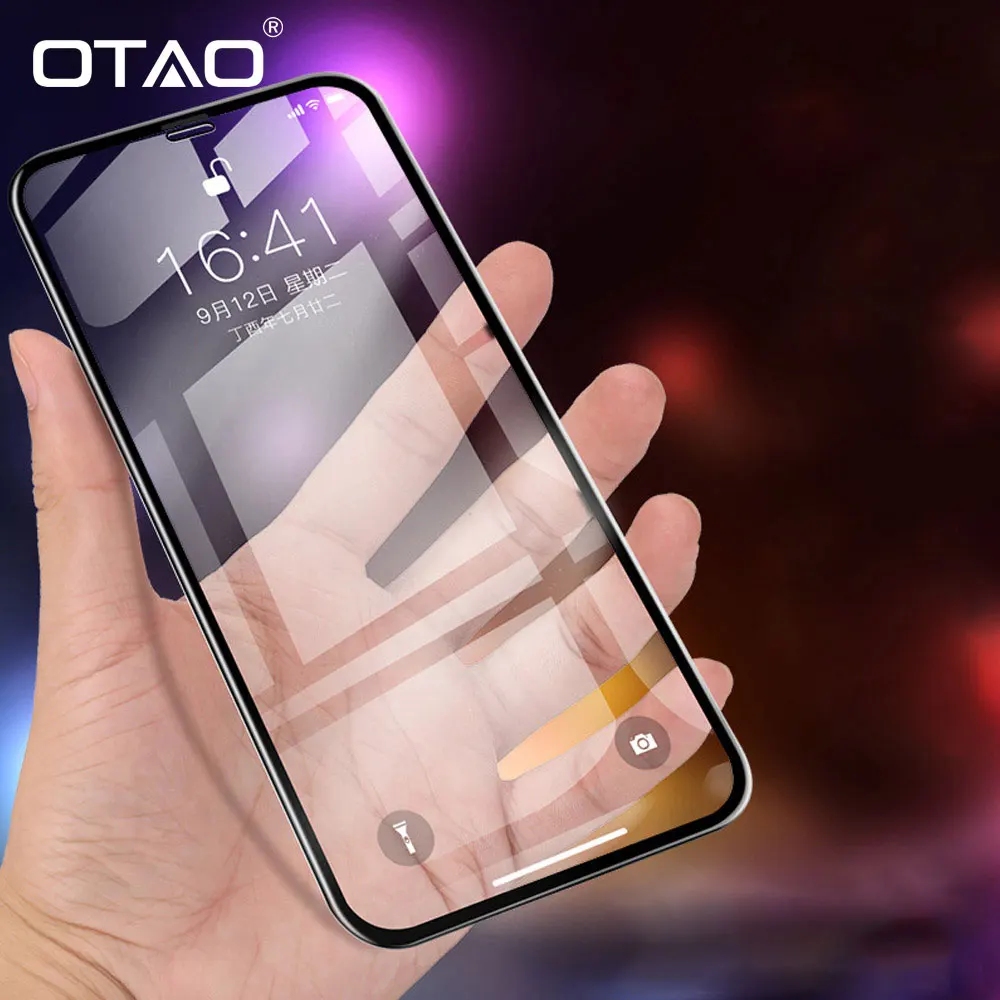 OTAO 6D полное покрытие закаленное стекло для iPhone XR XS MAX X 8 7 6 6S Plus 9H изогнутая