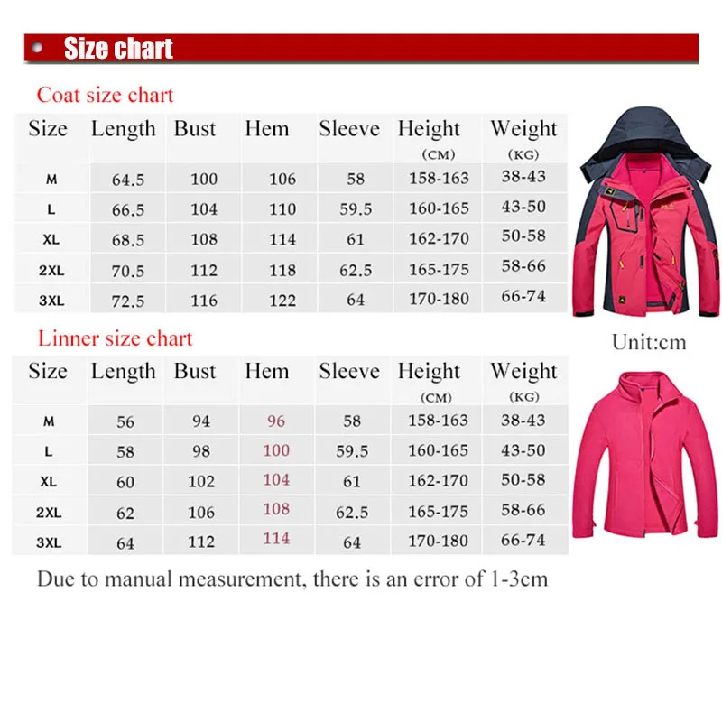 Зимние лыжные куртки женские водонепроницаемые дышащие 3 в 1 зимняя куртка термопальто уличная куртка для катания на горных лыжах и сноуборде
