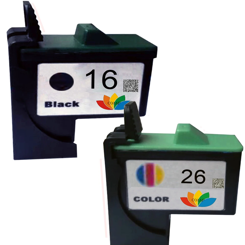 2 шт. в комплекте черного цвета/Цвет совместимый чернильный набор картриджей Lexmark 16/26 для i3 Z25 Z33 Z35 Z513 Z615 Цвет струйный принтер