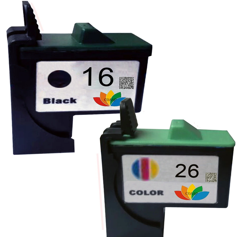 Juego de cartuchos de tinta compatibles con Lexmark 16/26, Color negro/Color, para impresora de inyección de tinta a Color i3 Z25 Z33 Z35 Z513 2 paquetes|ink cartridge|compatible ink cartridgeink cartridges lexmark -