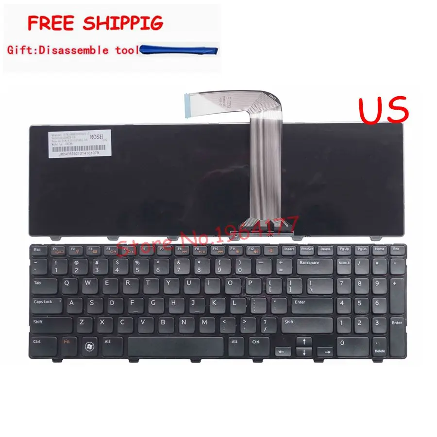  New laptop Keyboard for Dell for Inspiron 15R N5110 M5110 N 5110 US Black English laptop keyboard r