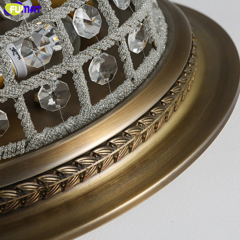 FUMAT European K9 Crystal Ceiling Lamps Antique Gold Round Ceiling Lights For Living Room Bed Room K9 Crystal Ceiling Lights FUMAT European K9 Crystal Ceiling Lamps Antique Gold Round Ceiling Lights For Living Room Bed Room K9 Crystal Ceiling Lights