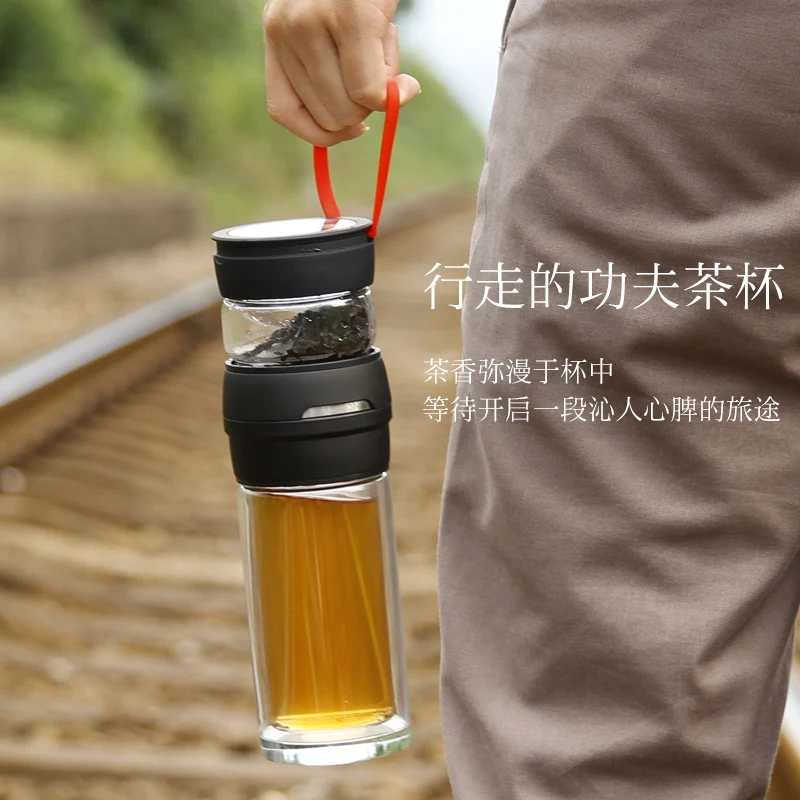 Термокружка с двойной стеклянной стенкой и фильтром 450 мл|thermo mug|thermos tea mugthermos 450ml |