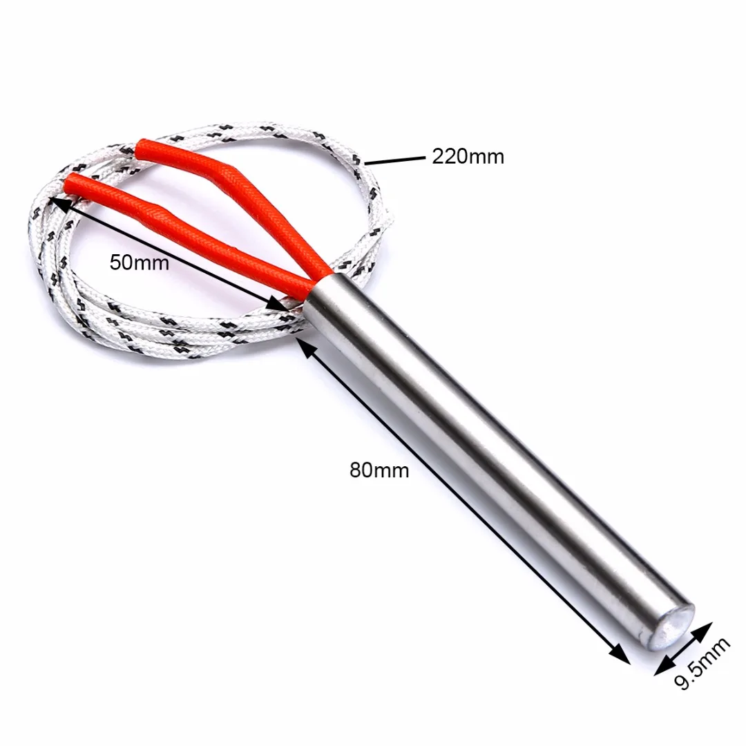 

1PC Cartridge Mold Heating Element Heater Tube AC110V 300W Stainless Steel High-density Electric Heating Tube 9.5*80mm Mayitr