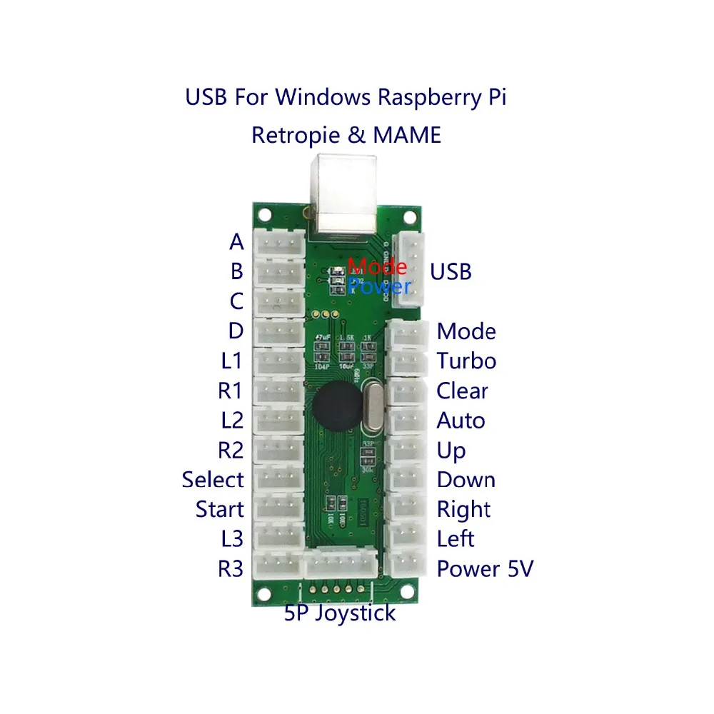 SJ@JX 2 Player LED Arcade Game DIY Kit Mechanical Keyboard Switch PC MAME Raspberry Pi LED Button Fighting Joystick Controller Zero delay USB Encoder Retropie 