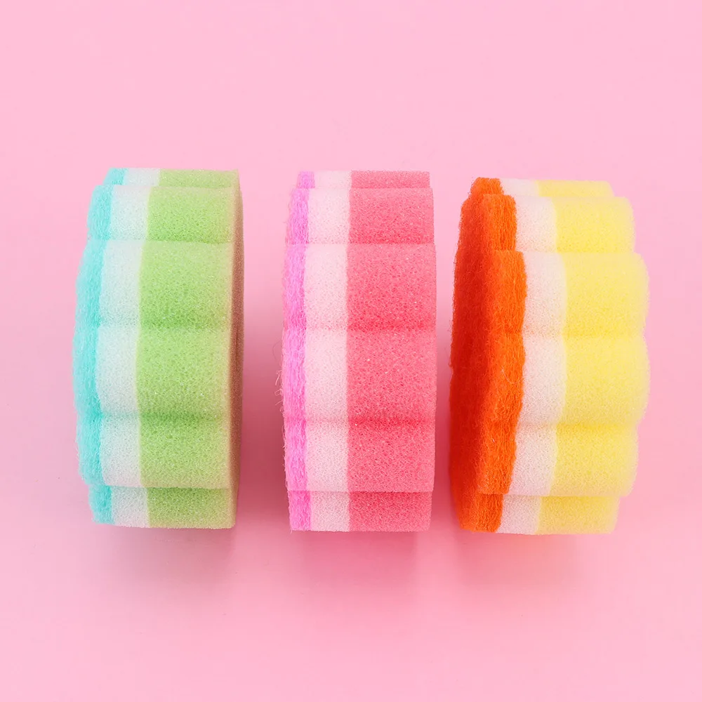 

5Pcs Creative Flower Shaped Random Color Multifunction Sponge Brush Magic Cleaner Dish Washing Kitchen Bathroom Cleaning Tools