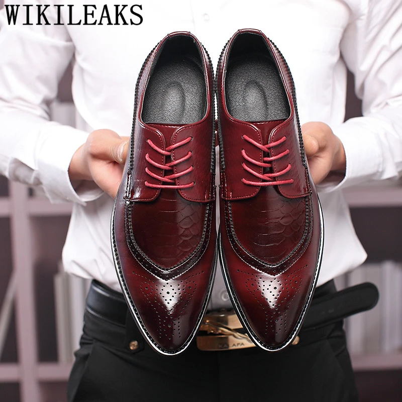 Chaussures Hombre rouge Cuir Oxford Richelieu De Hommes Bureau jaune Formelle Luxe Italiana En Coiffeur Noir Zapatillas Robe Moda arafxH6