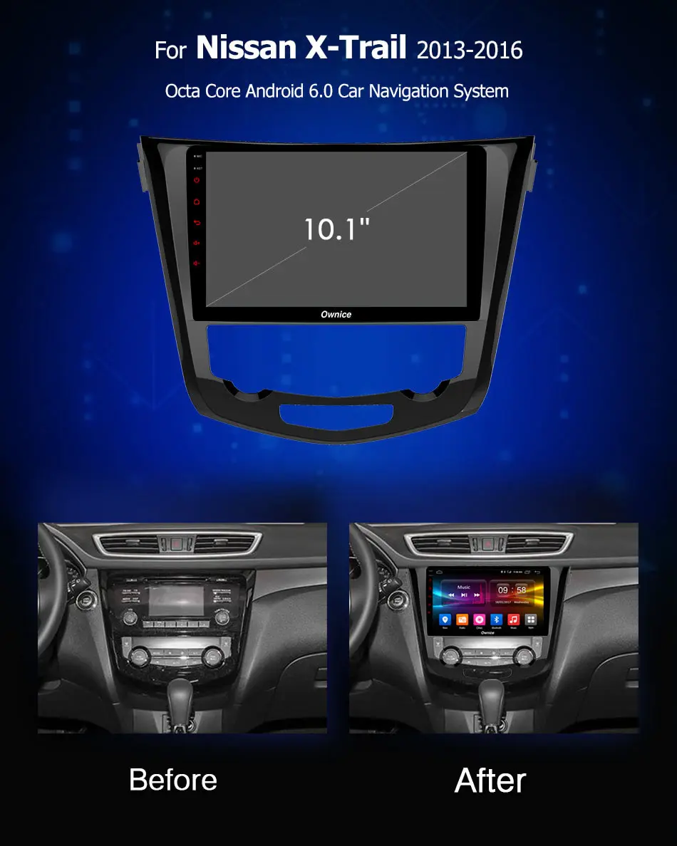 Clearance Ownice K3 K5 K6 Android 9.0 Octa Core Car radio GPS Navi 4G+64G 4G LTE For Nissan X-Trail 2013 2014 2015 2016 DVD Player 1