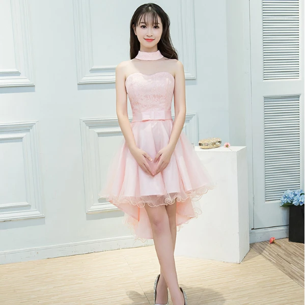 Negara pendek lace bridesmaid pendek depan panjang kembali ...