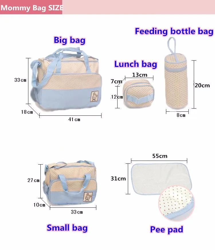 5 шт./компл. детские пеленки мешок для беременных Сумки Многофункциональный малыша коляска Сумки пеленки детские Сумки для мамы