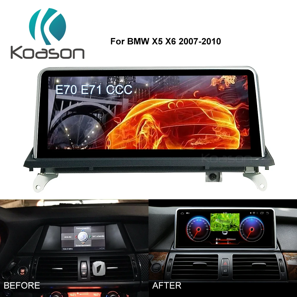 Koason 10,2" HD экран Android 8,1 автомобильный аудио Авто Видео Медиа стерео плеер для BMW X5 X6 E70 E71 2007-2010 CCC gps навигация